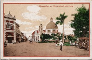 Paradeplain en Heerenstraat Semarang Indonesia c1921 Postcard E69