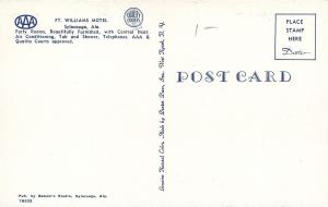 Sylacauga AlabamaFt Williams Motel1950s Postcard