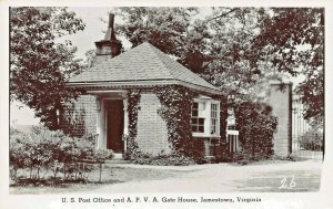 JAMESTOWN VIRGINIA~U. S. POST OFFICE-A P V A GATE HOUSE-REAL PHOTO POSTCARD