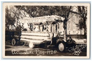 1920 Armistice Day Car Parade Float American Legion RPPC Photo Postcard