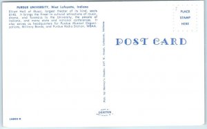 Postcard - Elliott Hall of Music, Purdue University - West Lafayette, Indiana