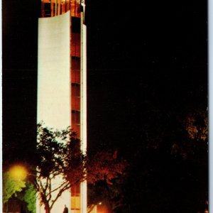 c1970s Jefferson IA WF Mahanay Memorial Bell Tower Night Brutalist Monolith A264