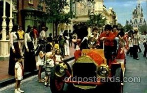 Riding Down Main street USA Disney Unused light yellowing on back from age