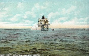 Vintage Postcard 1910's Bug Light Boston Harbor Massachusetts MA