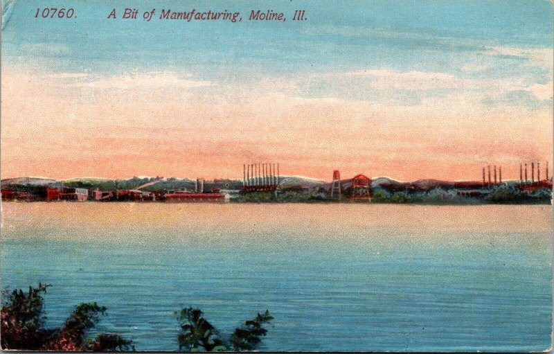 Vintage A Bit of Manufacturing District Area Moline Illinois IL Antique Postcard