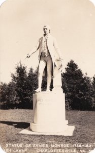 Virginia Charlottesville James Monroe Statue Real Photo