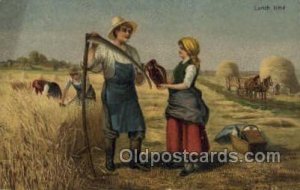 Lunch Time Farming 1906 light yellowing left edge from age, postal used 1906