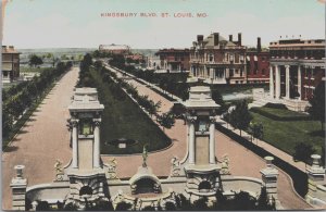 Kingsbury Boulevard St Louis Missouri Vintage Postcard C204