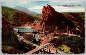 Salt Lake City Utah 1911 Postcard Water Works Parley's Canyon