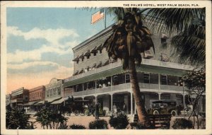 West Palm Beach Florida FL Palms Hotel Horse Wagon 1900s-20s Vintage Postcard