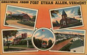 Fort Ethan Allen VT Multi-View Postcard