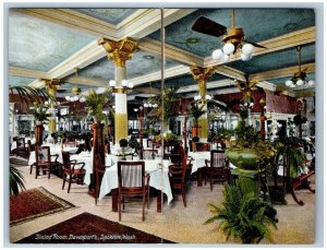 c1905 Dining Room Davenport's Restaurant Spokane Washington WA Antique Postcard