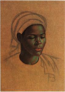 Basuto Girl by Vladimir Tretchikoff African Art Postcard