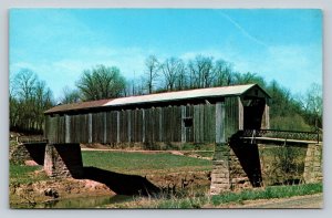 Hildreth Covered Bridge Little Muskingum River in Ohio VINTAGE Postcard 0065