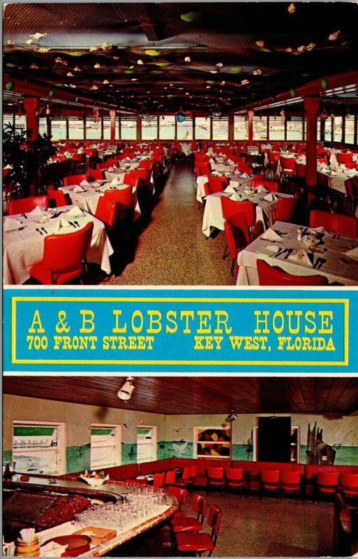 Vtg Key West Florida FL A & B Lobster House Restaurant Unused Postcard