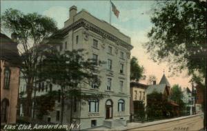 Amsterdam NY Elks Club c1910 Postcard