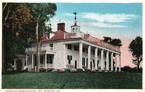 Vintage Postcard 1920's Home Of Washington Mount Vernon Va. Virginia