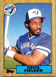 1987 Topps Baseball Card Cecil Fielder Toronto Blue Jays sk3413