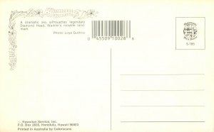 Aloha Hawaii Diamond Head Dramatic Sky  Chrome Postcard Unused