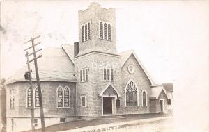 A15 MAINE Me Real Photo RPPC Postcard c1910 BREWER Baptist Chuch Building