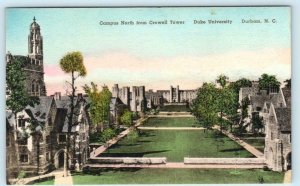 DURHAM, North Carolina NC ~ Handcolored CAMPUS NORTH  Duke University  Postcard