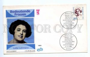 418713 GERMANY BERLIN 1989 year Lotte Lehmann First Day COVER