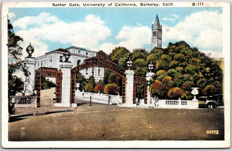 1923 Sather Gate University Of California Berkeley Entrance Gate Posted Postcard