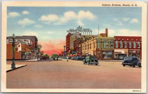 Dakota Avenue Huron South Dakota Hotel Marvin Northwestern Service Postcard