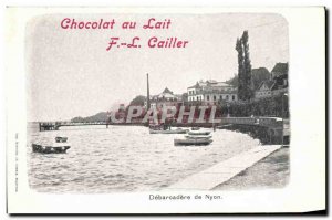 Old Postcard Debarcaere Nyon Cailler chocolate milk