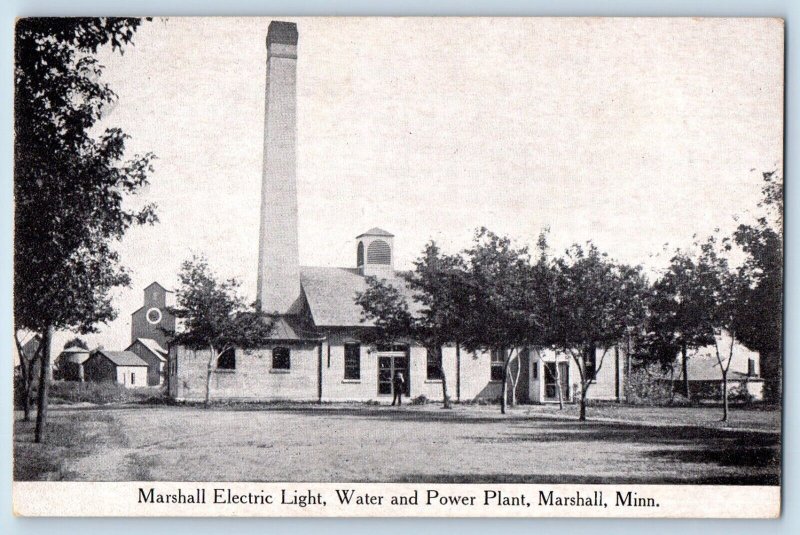 Marshall Minnesota MN Postcard Marshal Electric Light Water Power Plant c1920's