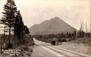 Real Photo Postcard Black Butte from Pacific Highway, Mt. Shasta, California