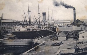 Steamer Dakota In Drydock US Navy Yard Bremerton Washington Boat Ship Postcard