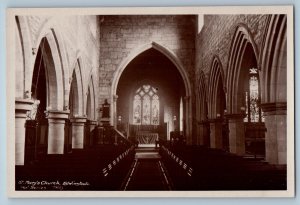 Nottinghamshire England Postcard St. Mary's Church Edwinstowle c1920s RPPC Photo