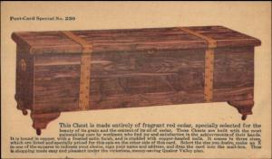 Red Cedar Wooden Chest Quaker Valley Mfg Co Aurora IL Advertising Postcard