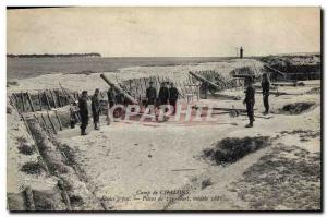 Postcard Old Army Camp Chalons Schools firearm parts 155 Short Model 1881