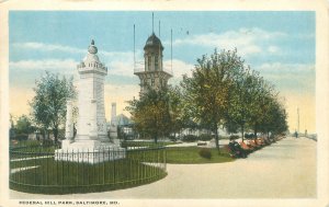 Baltimore MD Federal Hill Park 1919 WB Postcard Used