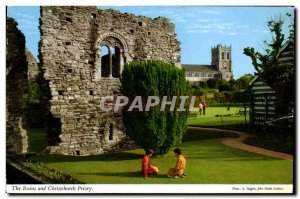 Postcard The Old Ruins and Christchurch Priory