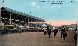 HELENA, MT Montana  GOVERNOR Leads STOCK PARADE State Fair c1910s  Postcard