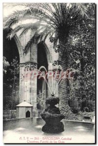 Old Postcard Barcelona Catedral Claustros Fuente de las Ocas