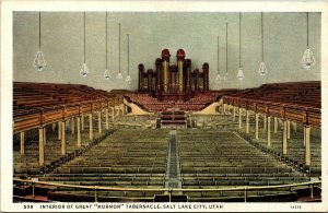 Vtg Salt Lake City Utah UT Interior of Mormon Tabernacle Organ 1930s Postcard