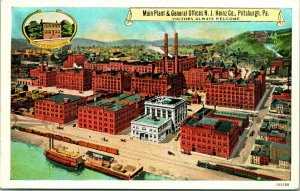 Vtg Postcard 1920s H J Heinz Co Pittsburgh PA Main Plant & General Offices UNP