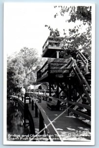 Homosassa Springs Florida FL Postcard RPPC Photo Bridge Observation Tower c1940s