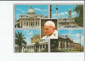 Pope John Paul & 4 Rome Basilicas Postcard