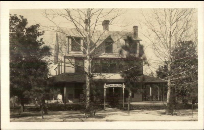 Southern Pines NC Magnolia Lodge c1920 Real Photo Postcard