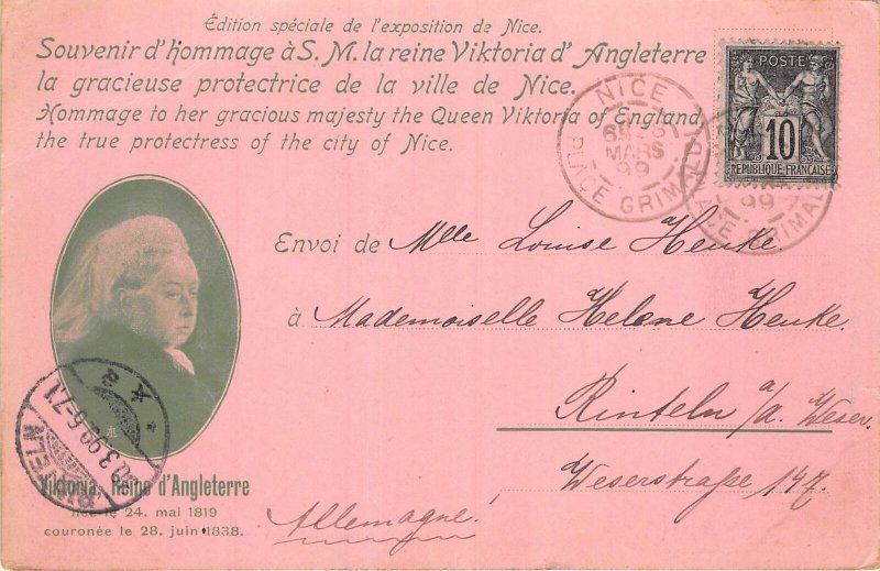 Lot130 Queen Victoria at nice royalty postcard uk