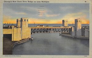 Chicago'E New Outer Drive Bridge  Lake Michigan MI 