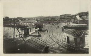 Vigo Spain El Muelle Docks c1910 Real Photo Postcard