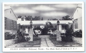 HOLLYWOOD, Florida FL ~ Roadside FILSON MOTEL c1950s Paul Filson Postcard