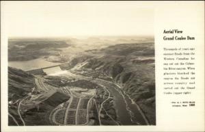 Grand Coulee Dam Aerial View Real Photo Postcard