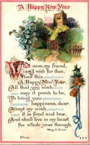 Happy New Year With Poem By Mary D Brine 1911